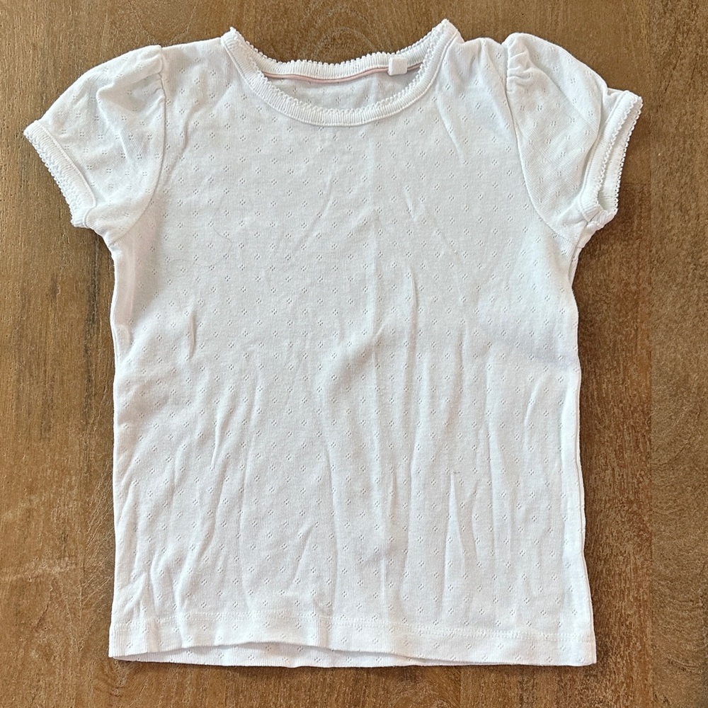 Mini Boden White Short Sleeve Tee